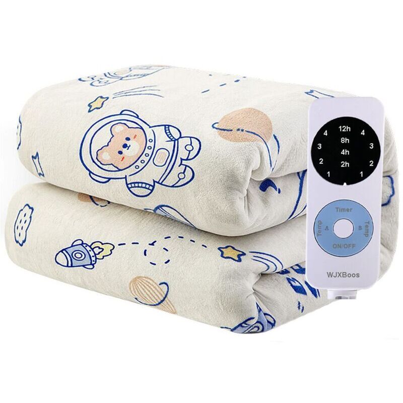 Elektrische Heizdecke, Flanell-Heizdecke, Zwei Temperaturregler, 4 Heizstufen, 12-Stunden-Timer mit automatischer Abschaltung, Schnellheizfunktion