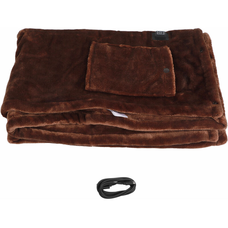Elektrische Heizdecke, kleine 5V-Heizdecke, schnelles Aufheizen, verdickt, Flanell, Kaffeebraun 100x80cm / 39.4x31.5in.