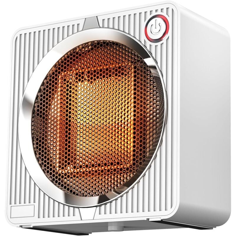 Elektrische Heizung, Energiesparende Tragbare Heizung, Kleine PTC Keramik Tischheizung, Überhitzungs- Und Kippschutz, Mini Persönliche Heizung, Weiß