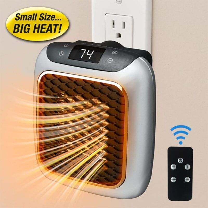 Elektrische Heizung, kleine 800-W-Heizung mit einstellbarem Thermostat, Heizlüfter für Schlafzimmer, Büros, Badezimmer