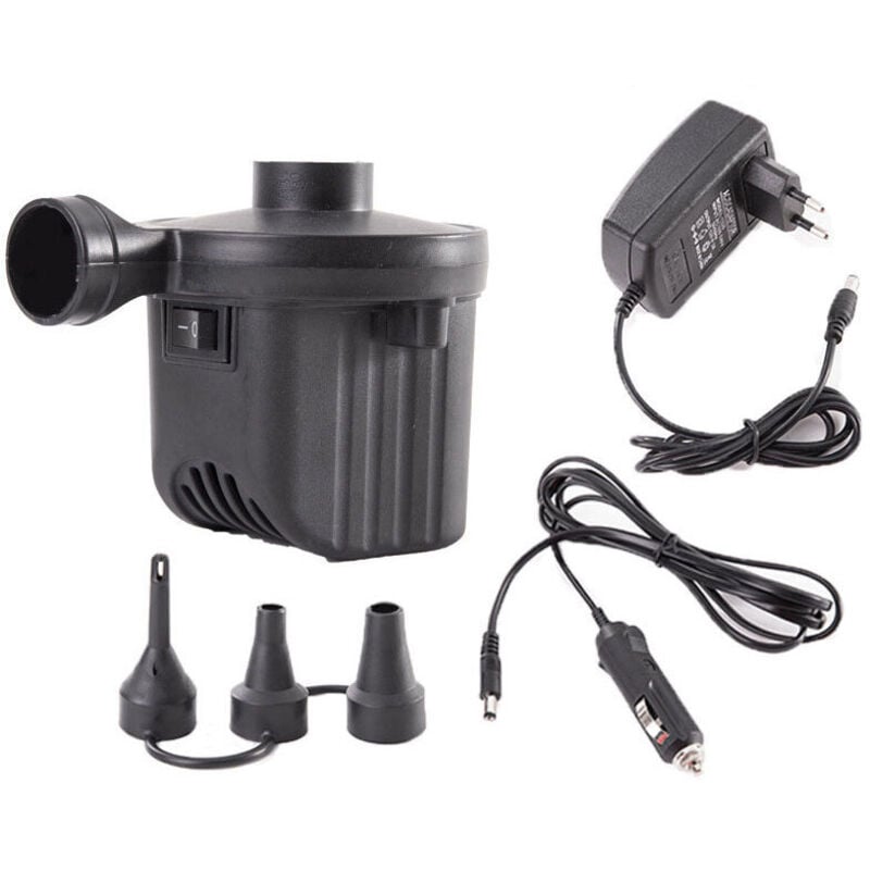 Elektrische Luftpumpe, 2-in-1-Aufblas- und Entlüftungsgerät für aufblasbare Matratzen, Aufblasgerät mit 3 Düsen, für aufblasbare Pools, Matratzen,
