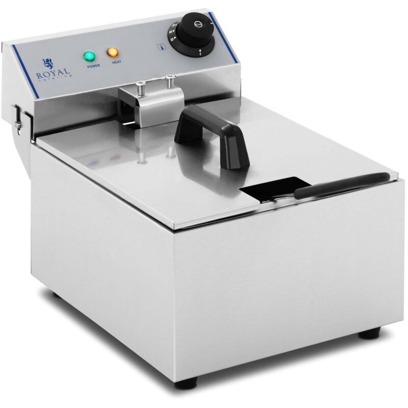 Royal Catering - Elektrische Profi Fritteuse Kaltzonen Kapazität 10 l Fritöse Edelstahl 3200W
