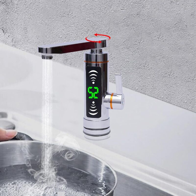 Gojoy - Elektrische Wasserhähne, 360°Drehbarer Durchlauferhitzer Wasserhahn Mit led Digitalanzeige Elektrischer Durchlauferhitzer Warmwasserhahn für