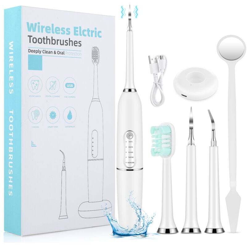 Elektrische Zahnbürste mit 3-in-1-Munddusche – Ultraschall + Munddusche + Reiniger – Rundumpflege