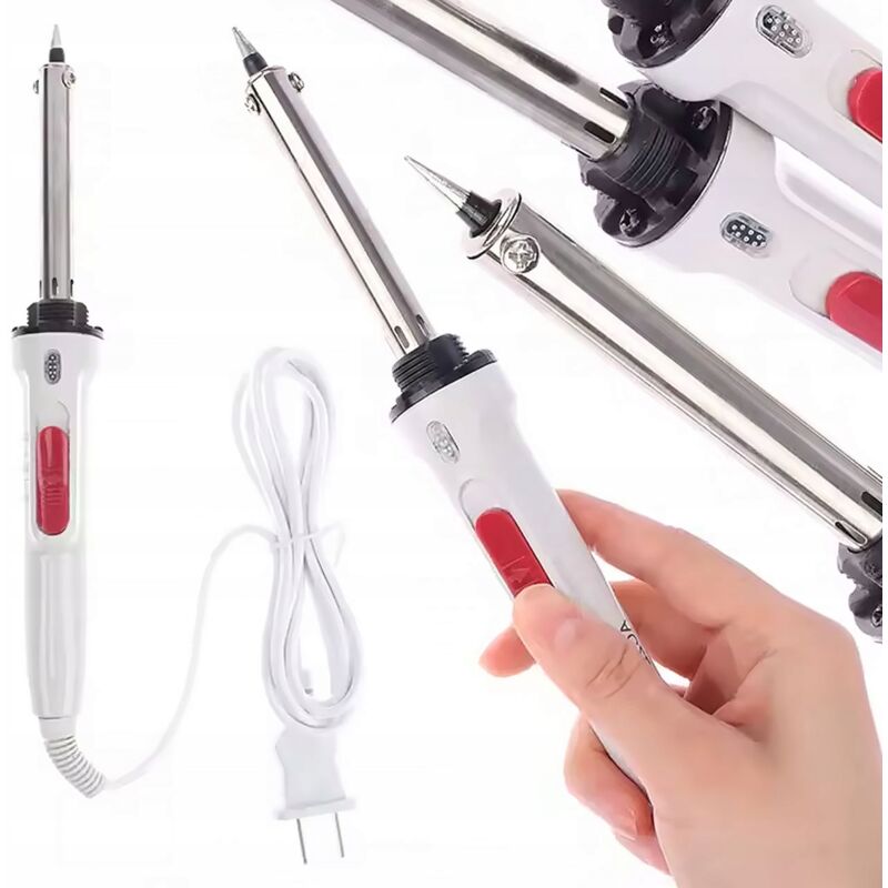 Rosfix Elektrischer Lötkolben – 100W, Umschaltbare Leistung Low/High Max. 450°C, Heizzeit ca. 30s Elektronik, Kabel, DIY Lötkolben für Heimwerker und