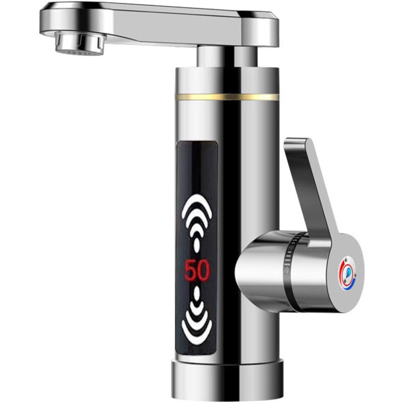 Linghhang - Elektrischer Durchlauferhitzer, Warmwasserhahn, für Badezimmer, Küche, schnelles Aufheizen, 360° drehbarer Wasserhahn, mit