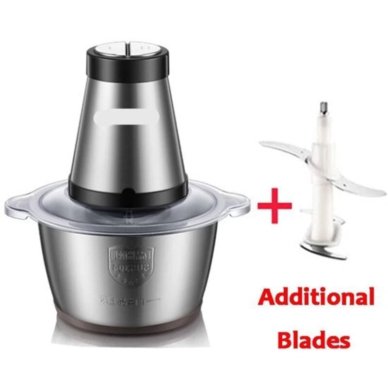 Elektrischer Fleischwolf – 500 W – Küchenmaschine – 2 l – Edelstahl – 2 Geschwindigkeitsstufen – Für Fleisch, Nüsse und Gemüse – Einfache Reinigung –