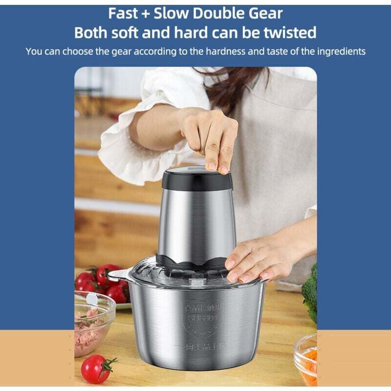 Elektrischer Fleischwolf mit 3-l-Edelstahlschüssel, 300-W-Fleischwolf, Küchen-Küchenmaschine, 220-V-Mixer nach europäischem Standard, schnell und