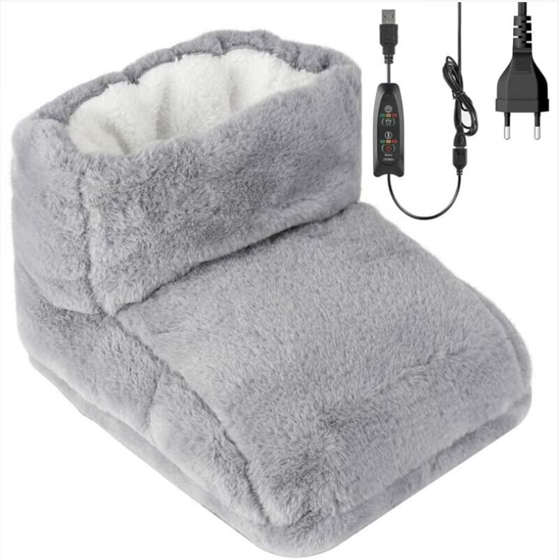 Elektrischer Fußwärmer, Heizdecke, Elektrischer Fußwärmer mit waschbarem Innenfutter, Wärmeeinstellung per Fernbedienung, 3 Heizstufen, Grau-RAPANDA