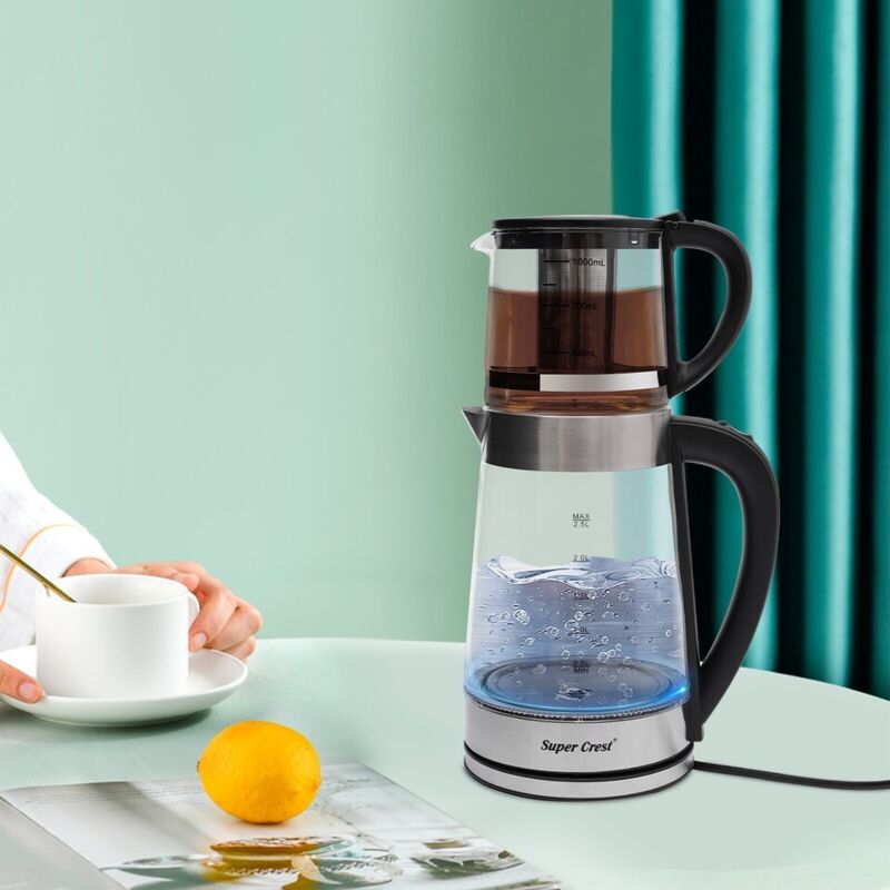 Elektrischer Wasserkocher aus Glas Tragbarer Heißwasserkocher Teekanne Wasserkocher