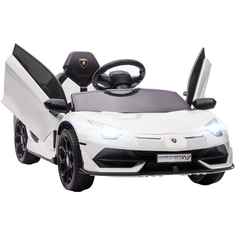 Homcom - Kinder Elektroauto lamborghini aventador svj roadster 12V Kinderauto mit 2,4 g Fernbedienung, 2 Motor, Kinderfahrzeug mit MP3 Hupe, Musik,