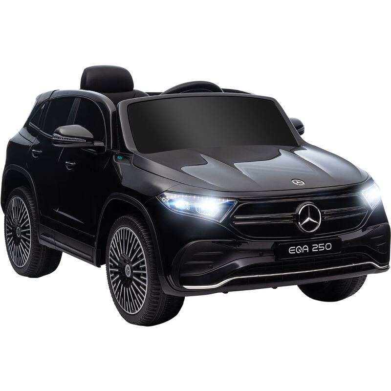 Homcom - Kinder Elektroauto 12V Mercedes-Benz eqa Elektrofahrzeuge mit Fernbedienung, Kinderauto mit MP3-Player, Scheinwerfer, Tragebarer Batterie,