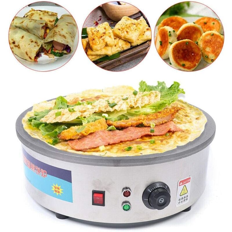 Elektro Kreppmaschine Crepesgerät Crepesplatte Maschine Backen Pfannkuchen Kochplatte Maschine 2800W 50-300℃
