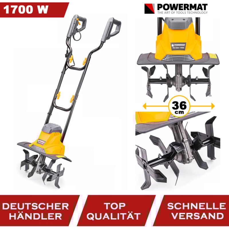 Elektro Motorhacke 1700W Arbeitsbreite 360 mm Bodenhacke Bodenfräse Selbstantrieb Gartenfräse Kultivator