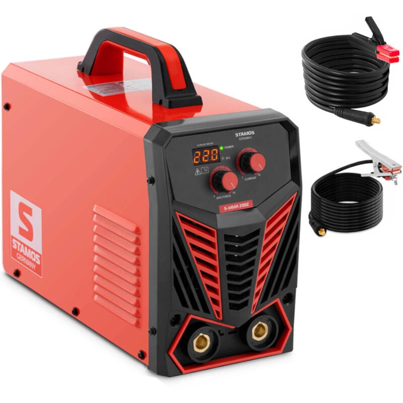 Stamos Germany - Elektroden Schweißgerät E-Hand-Schweißgerät 220 a Duty Cycle 60 % Hot Start igbt