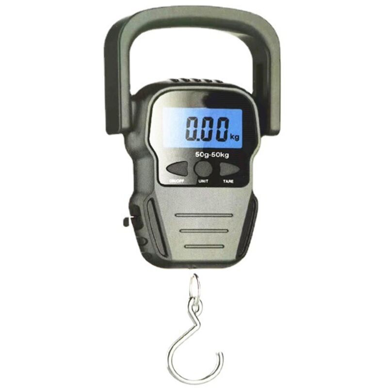 Elektronische Gepäckwaage/Gepäckwaage/Kofferwaage mit hintergrundbeleuchtetem LCD für Reisen, Angeln und Bogenschießen, wasserdichte Tasche, Maßband,