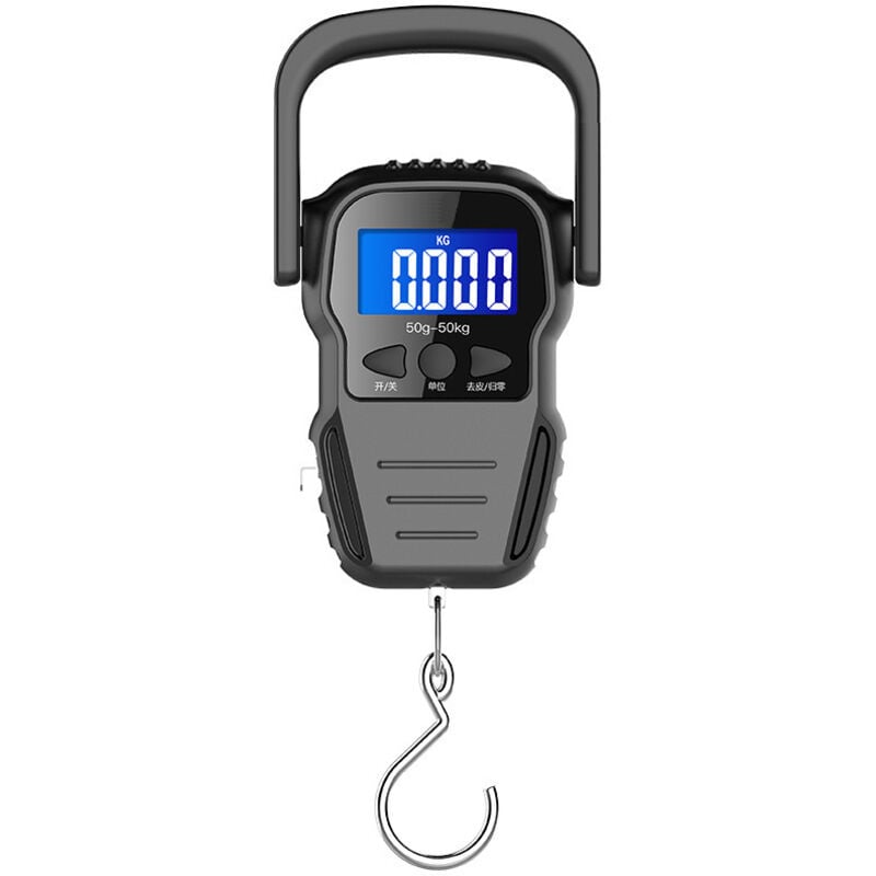 Elektronische Gepäckwaage/Tragbare Digitalwaage/Kofferwaage mit hintergrundbeleuchtetem LCD-Display für Reisen, Angeln und Bogenschießen, großer Haken