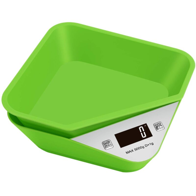 Elektronische Küchenwaage, hochpräzise, multifunktionale digitale Lebensmittel-Küchenwaage mit abnehmbaren Schüsseln und LCD-Display, max. 5 kg