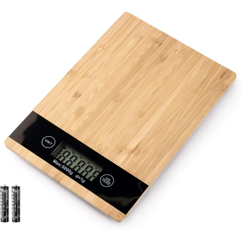 Elektronische Lebensmittelwaage für die Küche, 5 kg/1 g, hochpräzise, g/lb oz, LCD-Display, elegant, praktisch, für Obst, Fleisch, Spaghetti, Büro,