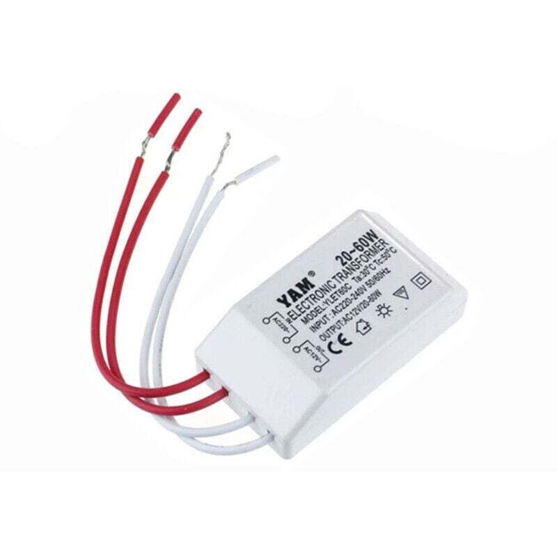 Elektronischer Transformator 220 V AC auf 12 V für G4-Halogenlampenfassungen, 20–60 W Spannungswandler mit Lampenperlen – Intelligenter