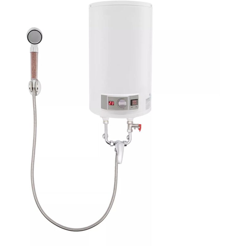 Elektrospeicher Warmwasserspeicher 50L 2000W Wasserboiler Durchlauferhitzer Warmwasserboiler Wandhängend Heizung Speicher Boiler mit Duscheinheit und