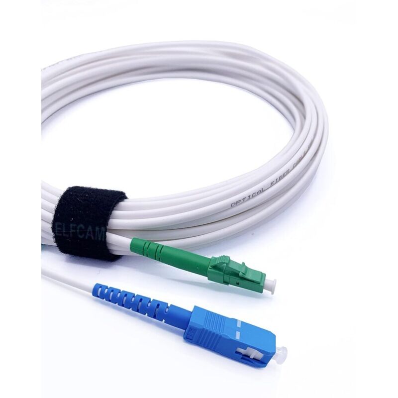 Elfcam - LWL-Patchkabel 7m sc/upc auf lc/apc – OS2 Singlemode Simplex 9/125 µm, lszh, Weiß – Glasfaserkabel für schnelle Datenübertragung