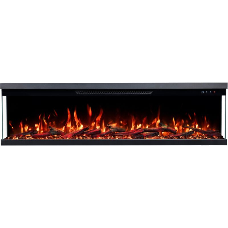 Emotion Flame Unity 127 - 900/1800 W - Elektrischer Kamin mit 3 Sichtseiten - Premium-Feuer, wand- oder einbaubar - 127x19x36 cm - LED-Kamin - Heizung