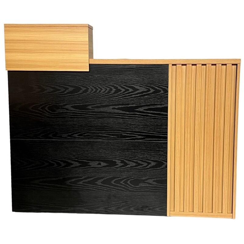 Empfangstheke mit Arbeitsplatz Büro Praxis Salon Empfangstresen für Ihr Büro Avignon schwarz Eiche