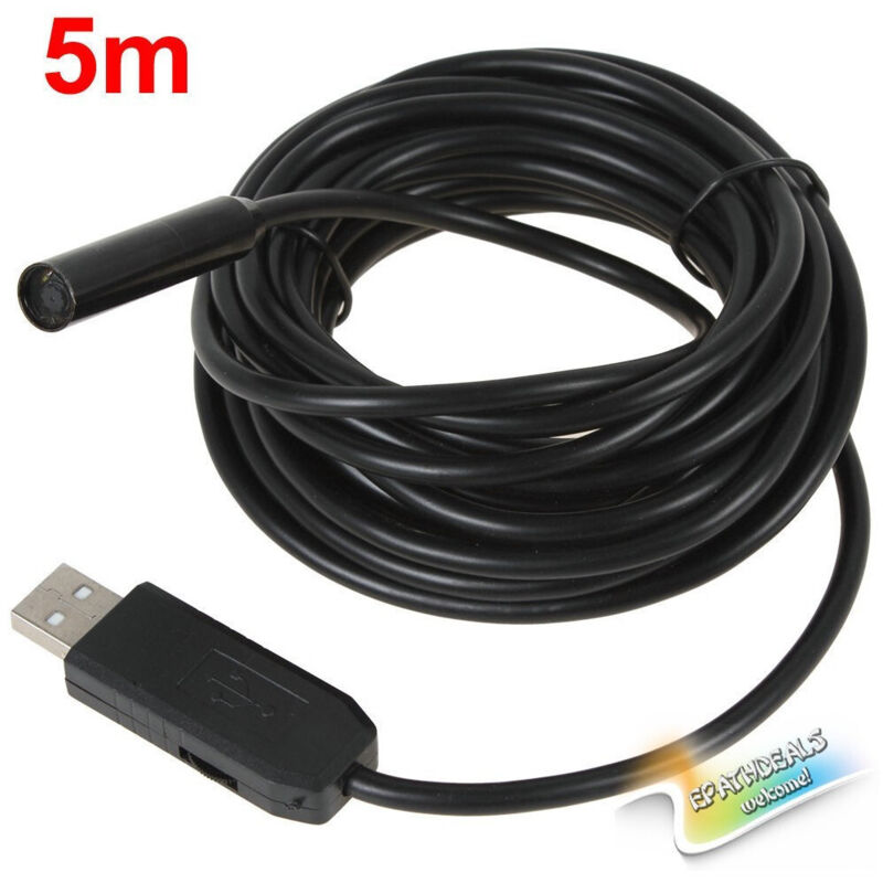 Trade Shop Traesio - Trade Shop - flexible usb-endoskopkamera foto-inspektionskamera 4 led 5 mt sonde -