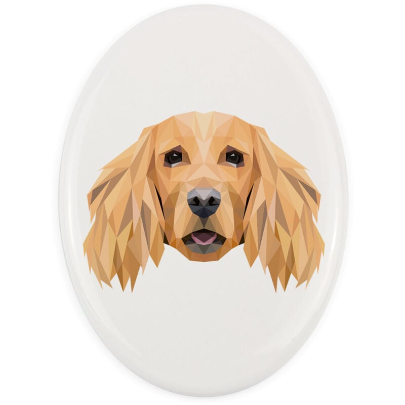 English Cocker Spaniel - ein Teller mit Foto und geometrischer Aufschrift von Art-Dog