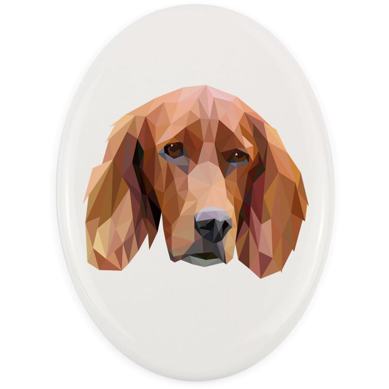 English Setter, Laverack - Teller mit Foto und geometrischer Aufschrift von Art-Dog