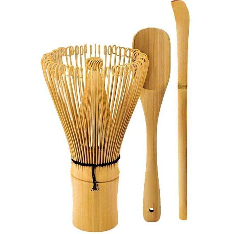 Ensemble de fouet à matcha - Fouet à matcha, cuillère traditionnelle, cuillère à thé. Fabriqué à la main à partir de bambou naturel