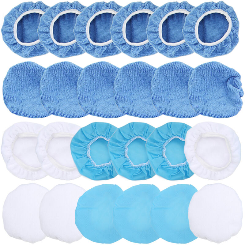 24 Packungen Polierhaube 6 Zoll/150 mm Mikrofaser-Vlies-Baumwoll-Polierpads für Autos, Motorrder, Boote - Eosnow