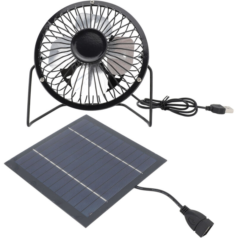Eosnow 5W Solarpanel-betriebener Ventilator für die Kühlung im Freien, USB-Kit, Gewächshaus, Hühnerstall, Hundehütte