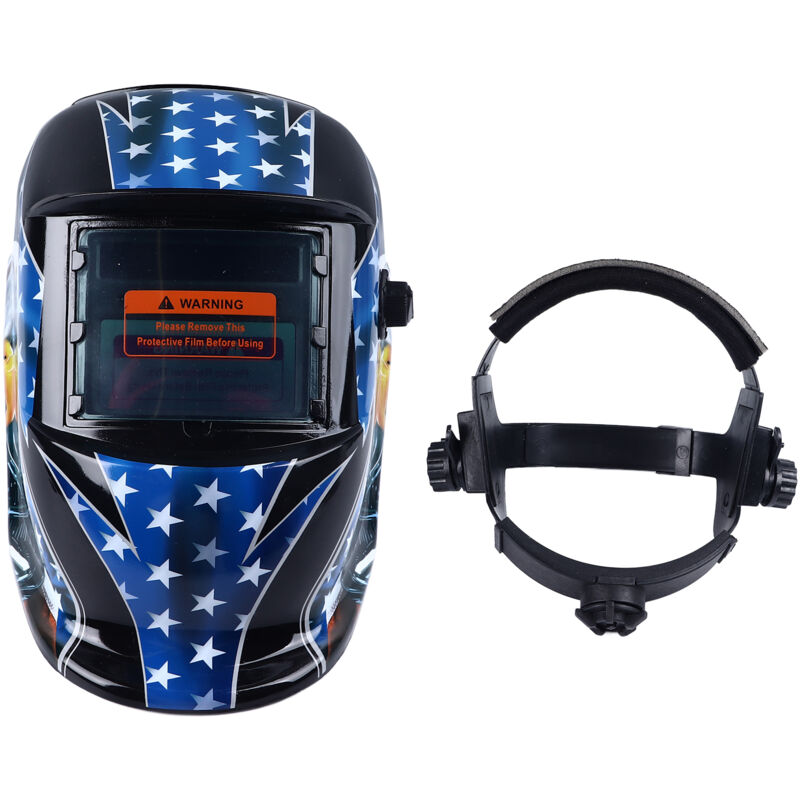 Autoverdunkelungsschweißhelm Large View Solar Topfe Wide Schattenstange Kapuze für Mig Tig Arc Verstellbare Schwärze - Eosnow