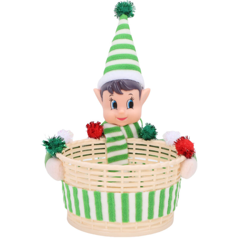Eosnow Elfen-Aufbewahrungs-Geschenkkorb, großes Fassungsvermögen, multifunktionale Weihnachtsdekorationen, Süßigkeiten, Snacks, Grün