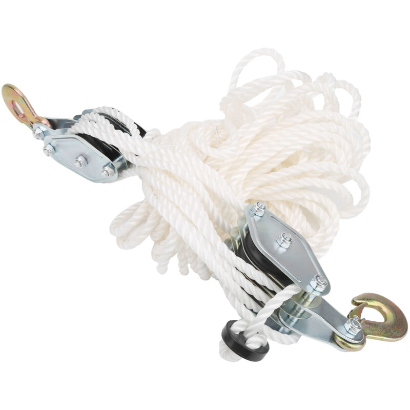 Eosnow Heberolle 4000LB Last Hakenhebeblock aus verzinktem Stahl mit Multi-Nylon-Seil