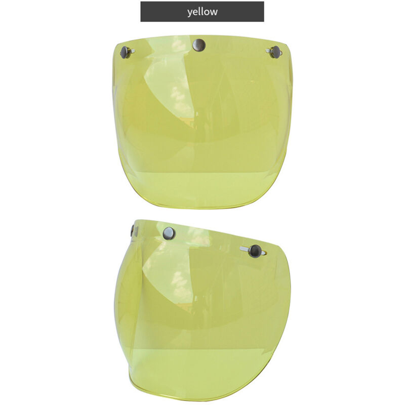Eosnow Helm-Blasenvisier, Motorrad-Windschutzscheibenlinse mit Klapphalterung für 3-Snap-Open-Face-Helme