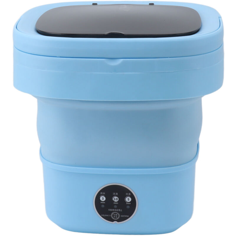 Kleine Faltungswaschmaschine tpe und pp 100‑240 v in Dehydrator 6L Mini Tragbarer Eimer Waschmaschine für Unterwäsche Sockenblau eu -Stecker - Eosnow