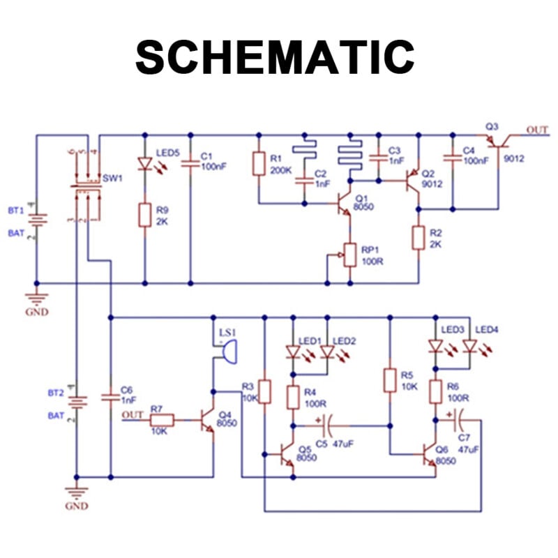 Eosnow - Metalldetektor Elektronisches diy -Kit einfache Locator Lose Teile Set Circuit Board Making Lötpraxis