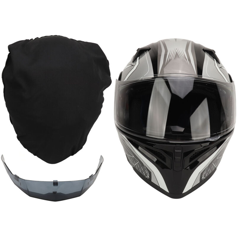 Eosnow Motorrad-Klapphelm mit Schutzbrillen-Spoiler, atmungsaktiv, bequem, Radfahren für Roller, Motorrad, Weiß, XL