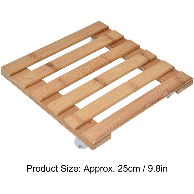 Eosnow Pflanzenroller-Basisständer, quadratisch, mit 360° abnehmbarem Lenkrad für Blumentopf, 25 x 25 cm, S