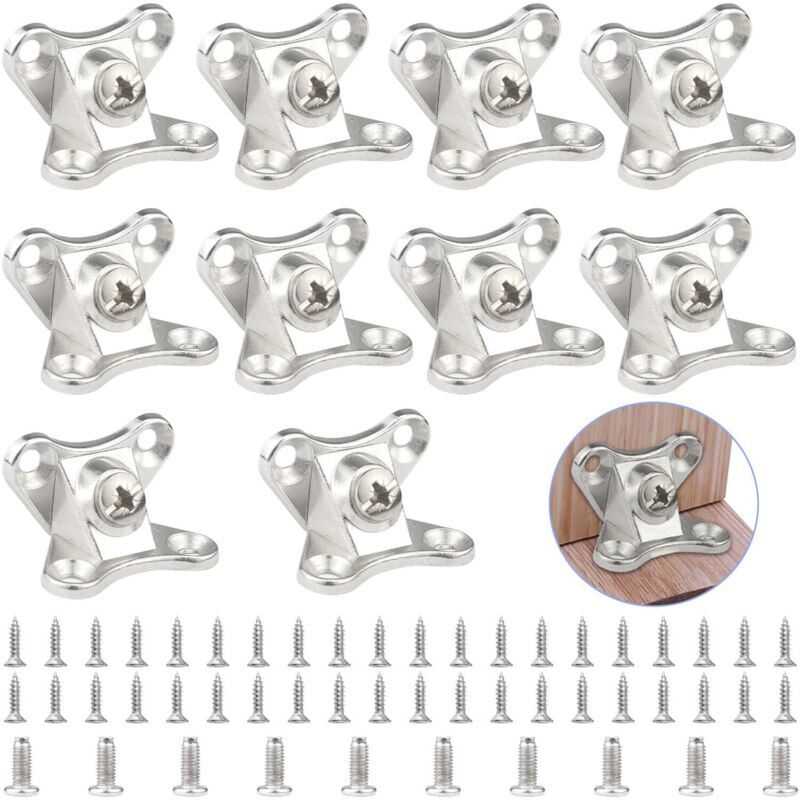 Metall-Schmetterlingshalterungen, Eckstreben, abnehmbare Eckverbinder, L-förmige Eckhalterungen mit Schrauben für Tische, Stühle, Holzmöbel (10 Stück)