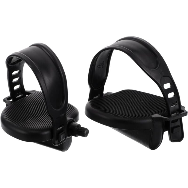 Ergometer Pedalen 1 Paar mit Verstellbarer Gurt - Antirutsch Pedale für Heimtrainer, Spinning Bike, Fitness Bike - Inkl. Pedal-Schlüssel