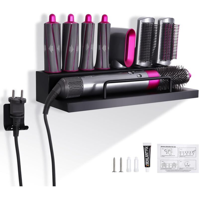 Ersatz-Aufbewahrungsgestell für Dyson Airwrap Styler, selbstklebend, kein Bohren oder Nägel erforderlich, Schwarz