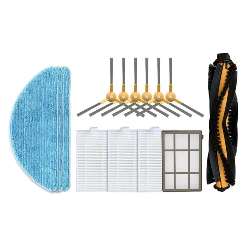 Ersatz für ABIR X5 / X6 / X8 Genio Navi N600 Roboterstaubsauger, Ersatzteile, Seitenbürste, Hepa-Filter