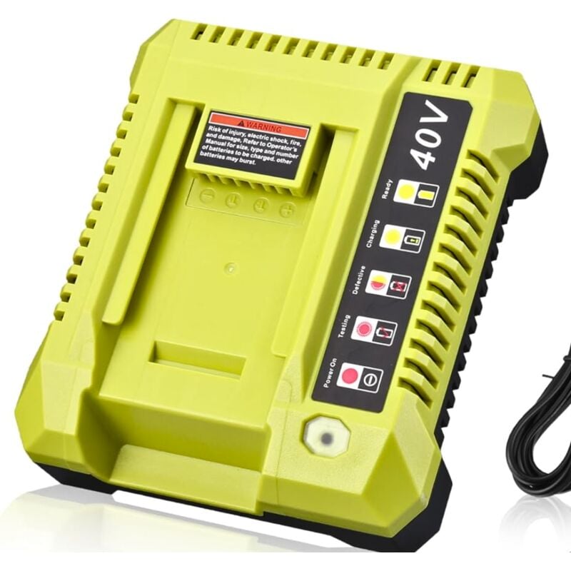 Ersatz für Ryobi 40V Akku, OP401 Akku mit Ryobi 40V Lithium Akku OP4040 OP4050 OP4050A OP40601 OP4026 OP4015 OP4030 Schnellladegerät (Akku nicht im