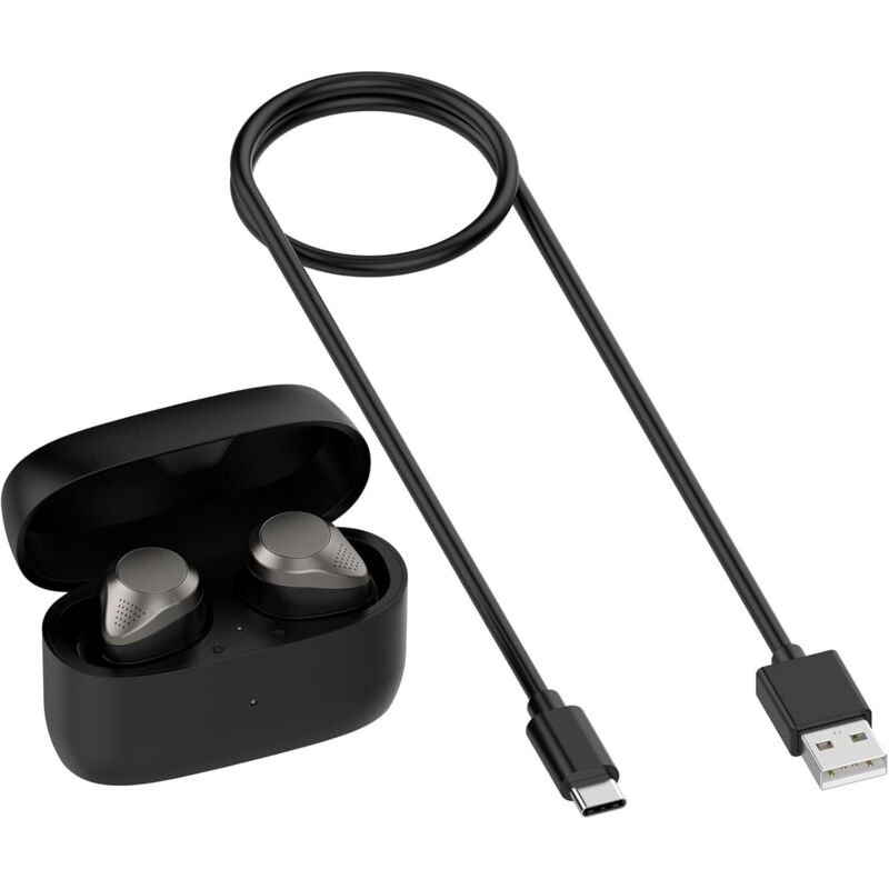 Ersatz-Ladecase für Jabra Elite4/Elite3 Ohrhörer, M022 mit Ladefach für Jabra Elite 4/Elite 3 Ohrhörer, Ohrhörer nicht enthalten (schwarz)