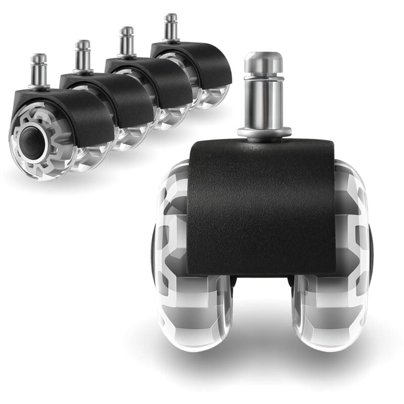 Ersatz-Lenkrad für Bürostühle, 2 Zoll Gummi-Lenkrad, extra weiches und langlebiges Ersatz-Lenkrad, Computer-Gaming-Bürostuhl-Lenkrad für alle Böden,