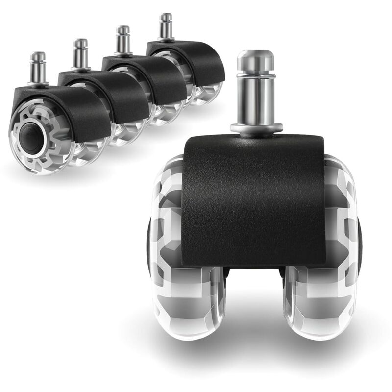 Ersatz-Lenkrad für Bürostühle, 2 Zoll Gummi-Lenkrad, extra weiches und langlebiges Ersatz-Lenkrad, Computer-Gaming-Bürostuhl-Lenkrad für alle Böden,